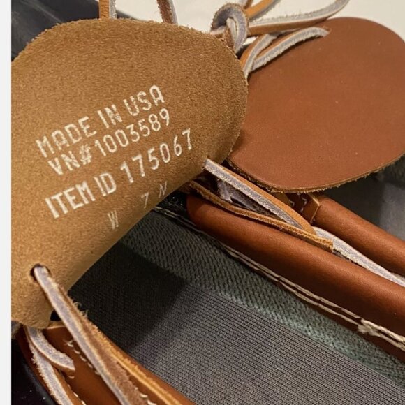 LL Bean Blue Brown Low Duck Boots Shoes Womens Sz 7 N Waterproof Rubber USA - Picture 6 of 9